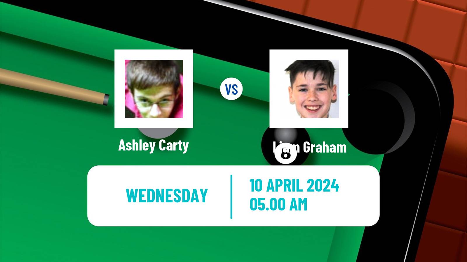 Snooker World Championship Ashley Carty - Liam Graham