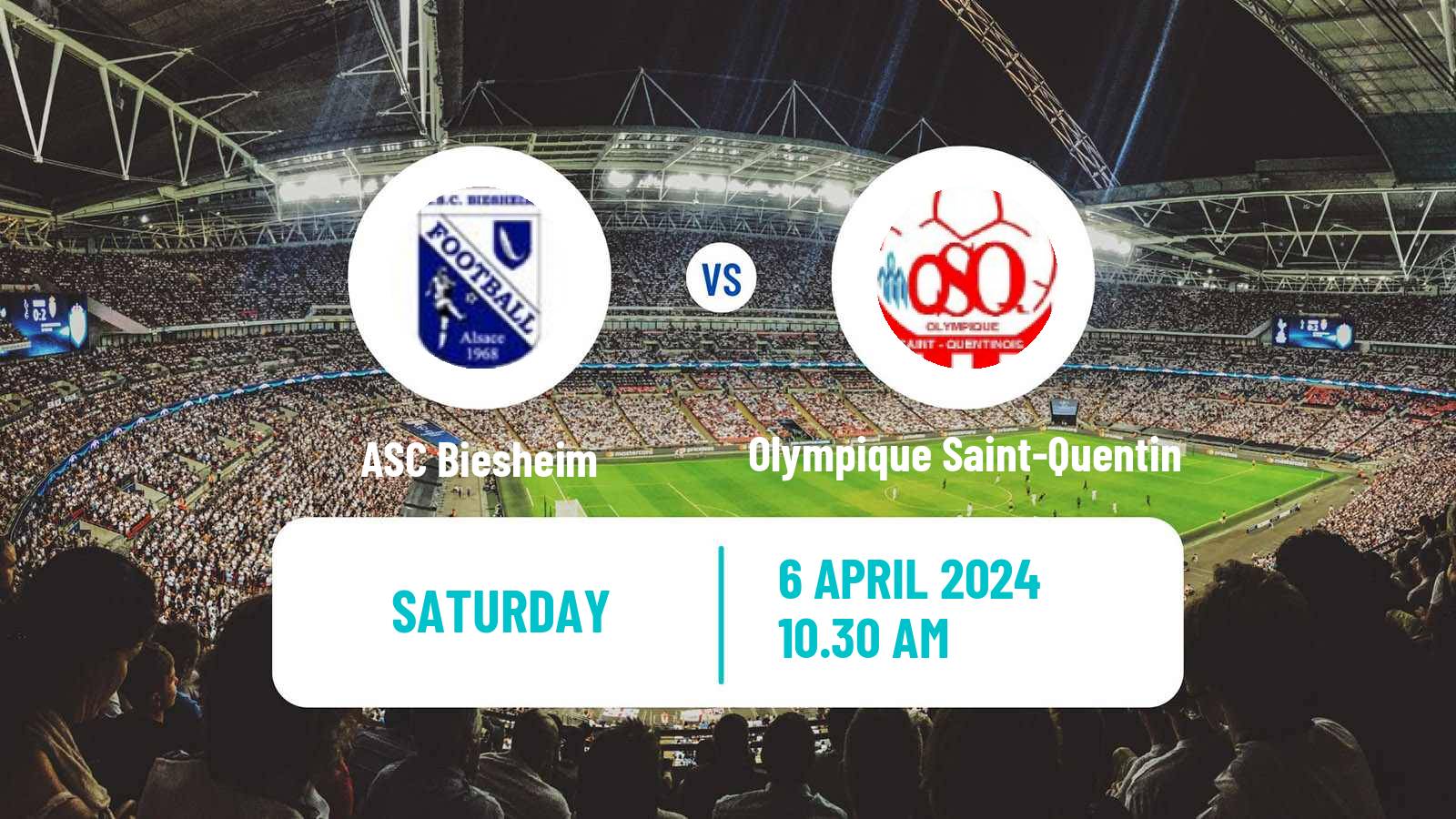 Football French National 2 - Group D Biesheim - Olympique Saint-Quentin