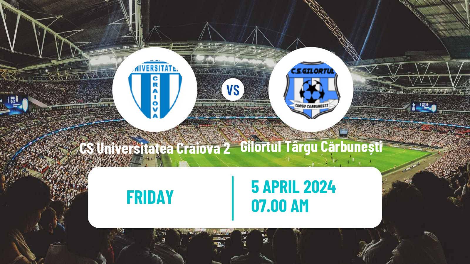 Soccer Romanian Liga 3 - Seria 7 CS Universitatea Craiova 2 - Gilortul Târgu Cărbunești
