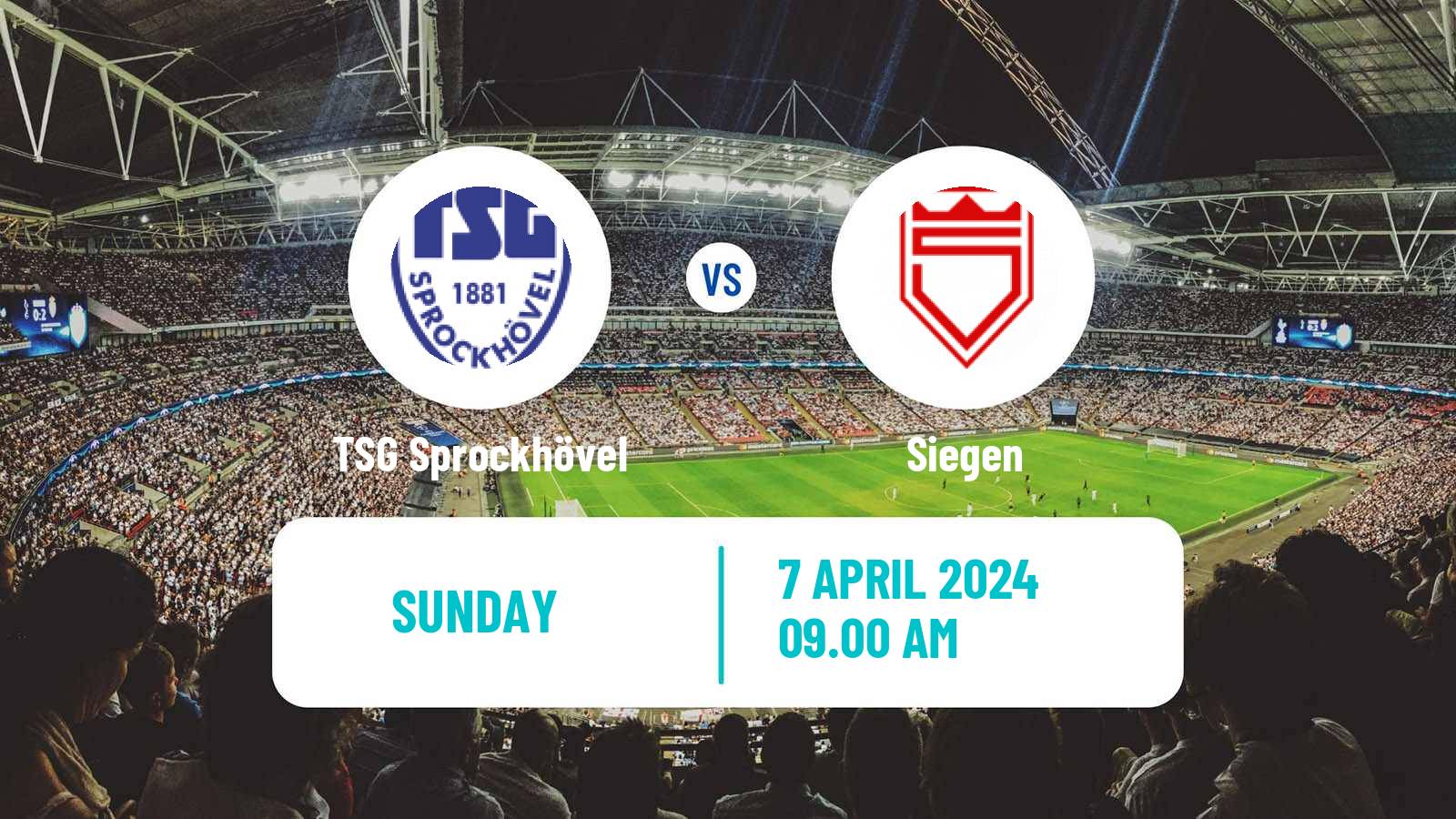 Soccer German Oberliga Westfalen TSG Sprockhövel - Siegen