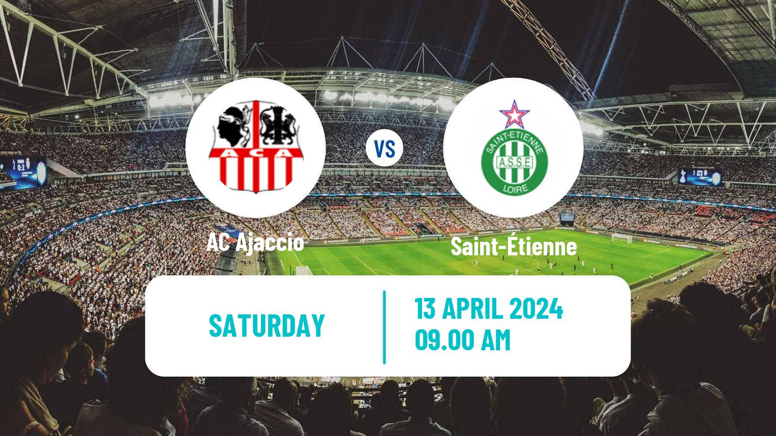 Soccer French Ligue 2 Ajaccio - Saint-Étienne