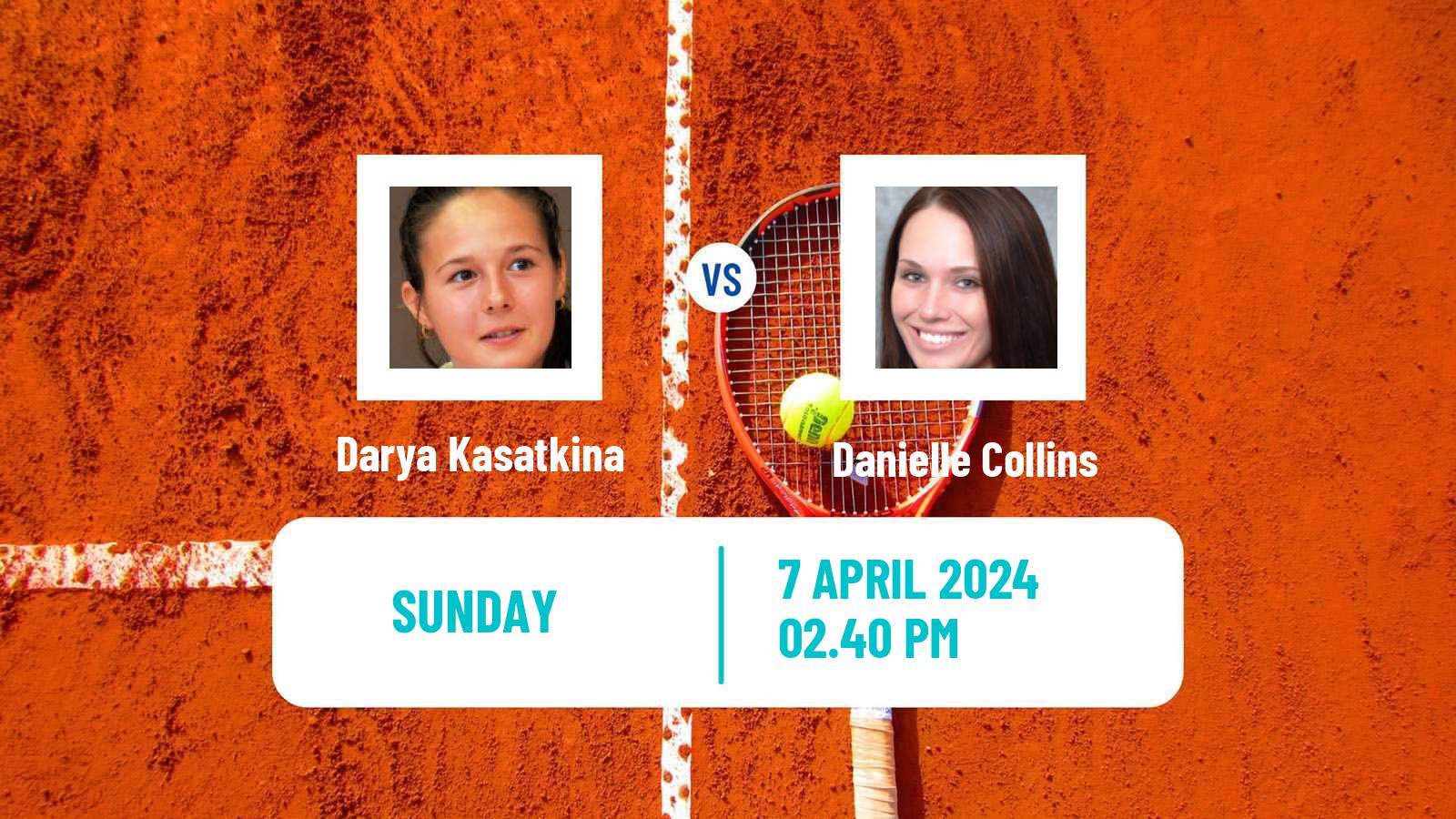 Tennis WTA Charleston Darya Kasatkina - Danielle Collins