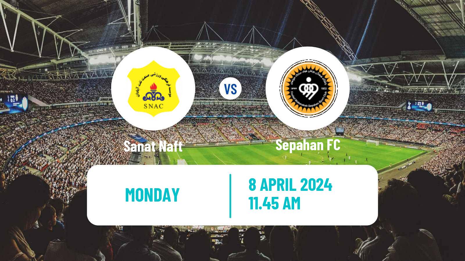 Soccer Iran Pro League Sanat Naft - Sepahan