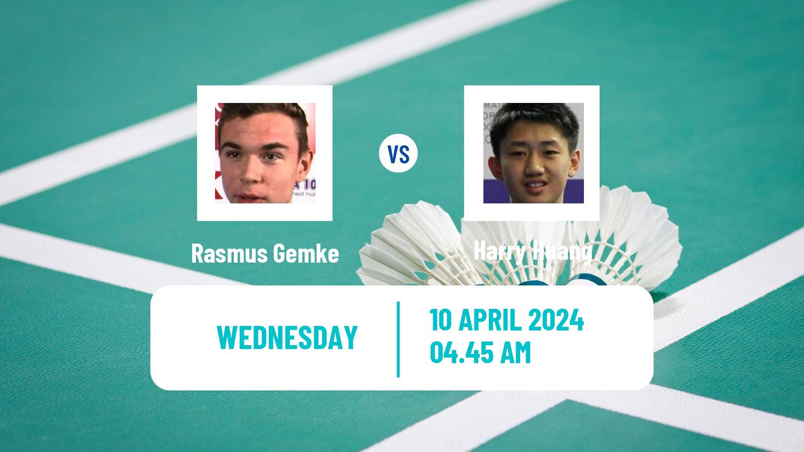 Badminton BWF European Championship Men Rasmus Gemke - Harry Huang