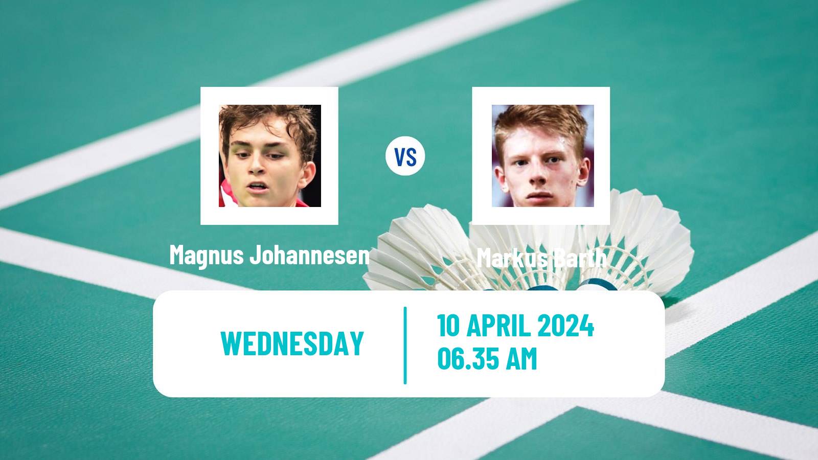 Badminton BWF European Championship Men Magnus Johannesen - Markus Barth