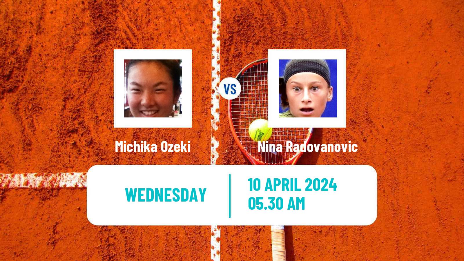 Tennis ITF W15 Monastir 13 Women Michika Ozeki - Nina Radovanovic