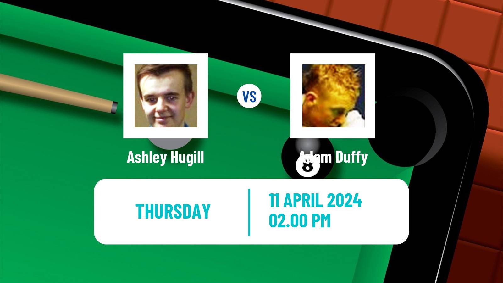 Snooker World Championship Ashley Hugill - Adam Duffy