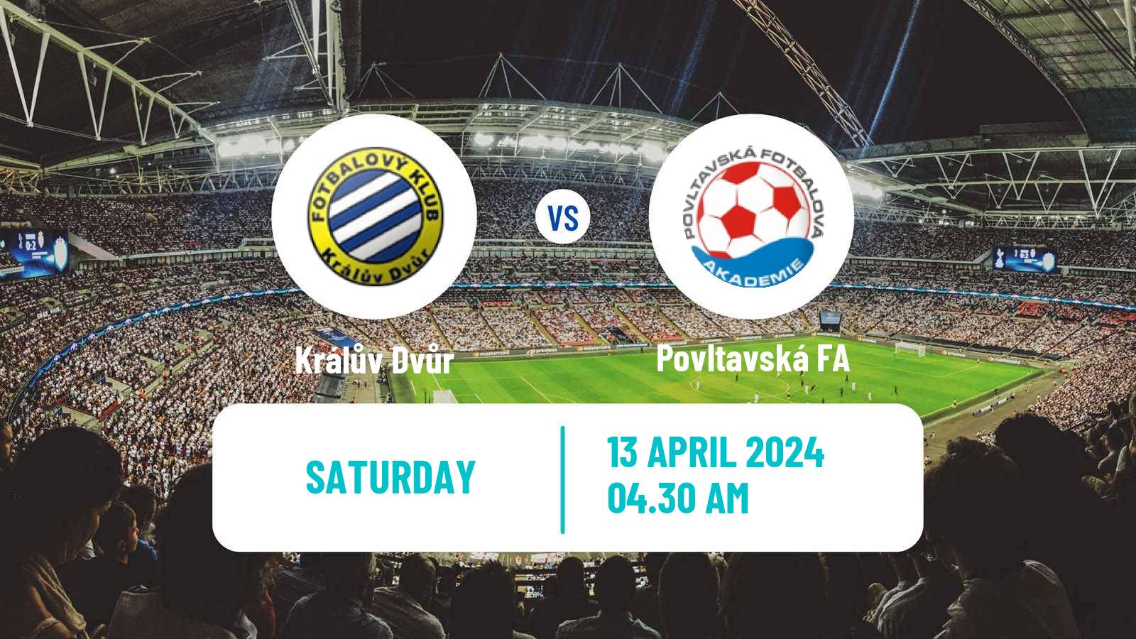 Soccer Czech CFL Group A Králův Dvůr - Povltavská FA