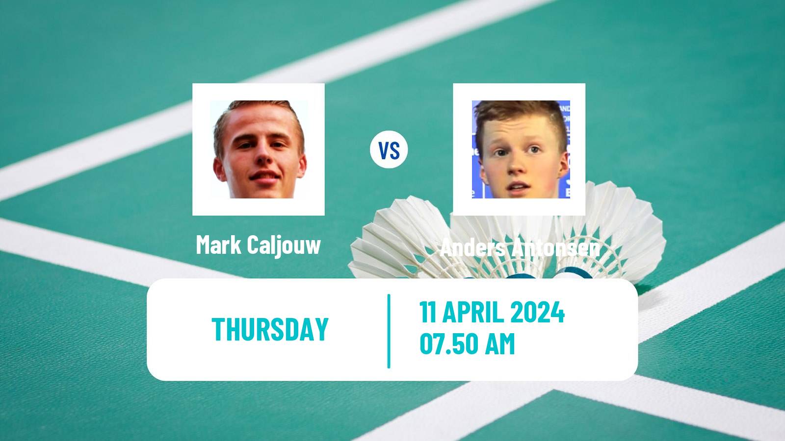 Badminton BWF European Championship Men Mark Caljouw - Anders Antonsen