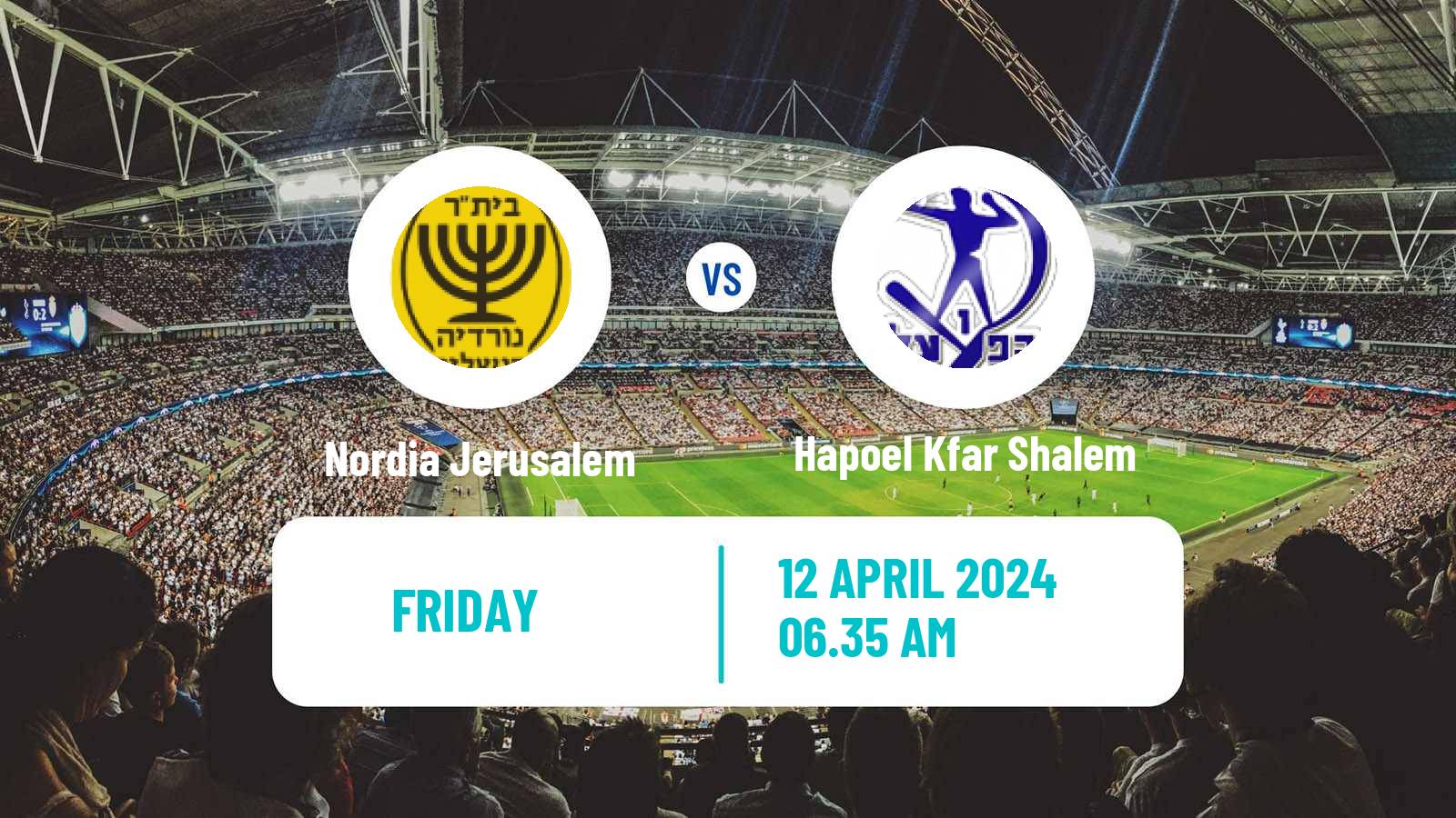 Soccer Israeli Liga Alef South Nordia Jerusalem - Hapoel Kfar Shalem