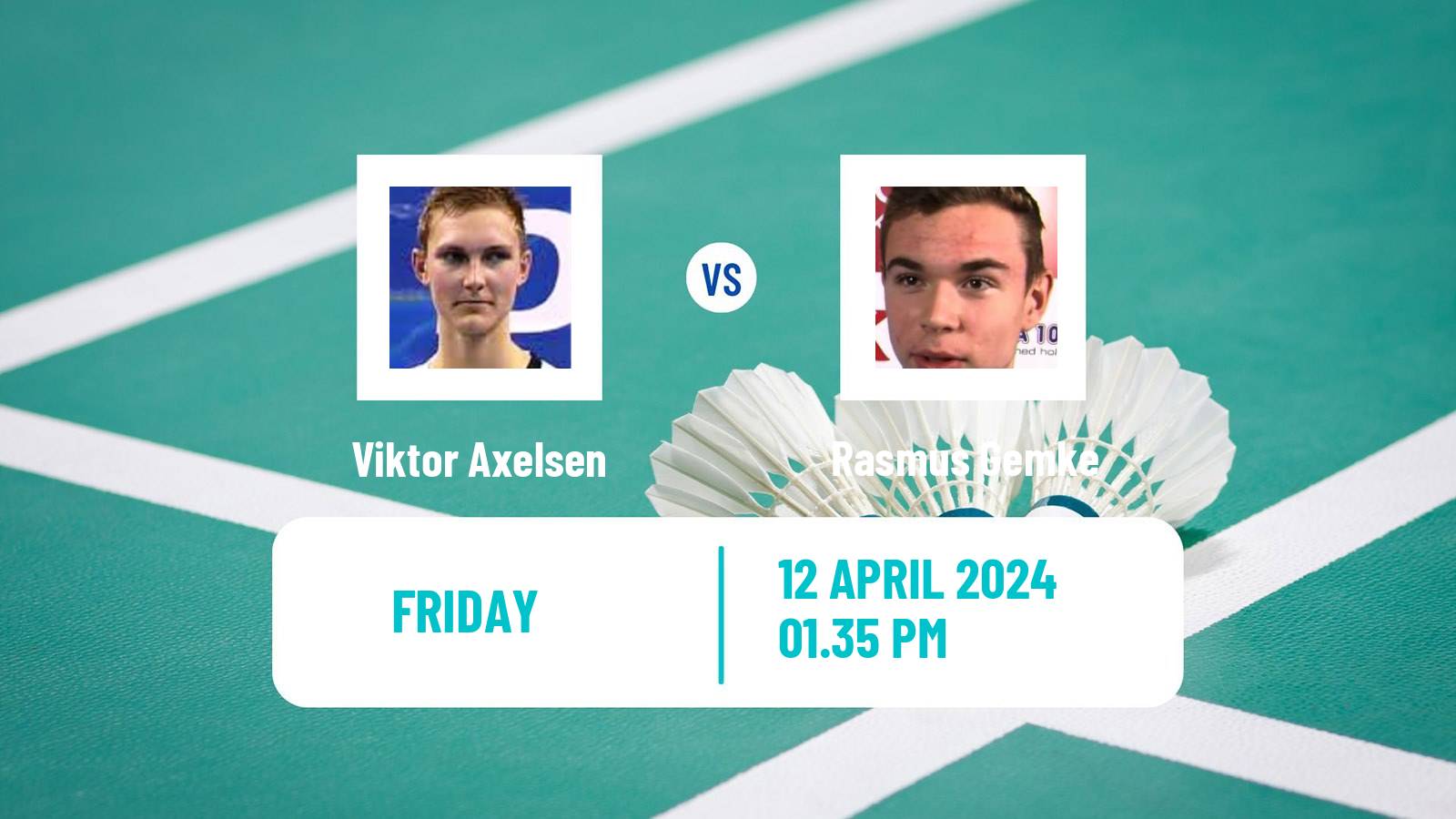 Badminton BWF European Championship Men Viktor Axelsen - Rasmus Gemke