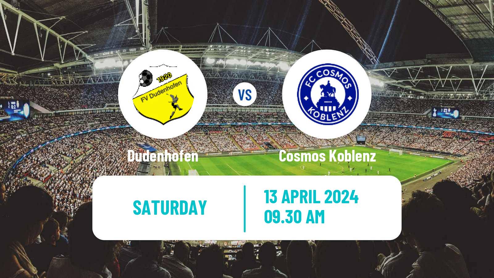 Soccer German Oberliga Rheinland-Pfalz/Saar Dudenhofen - Cosmos Koblenz