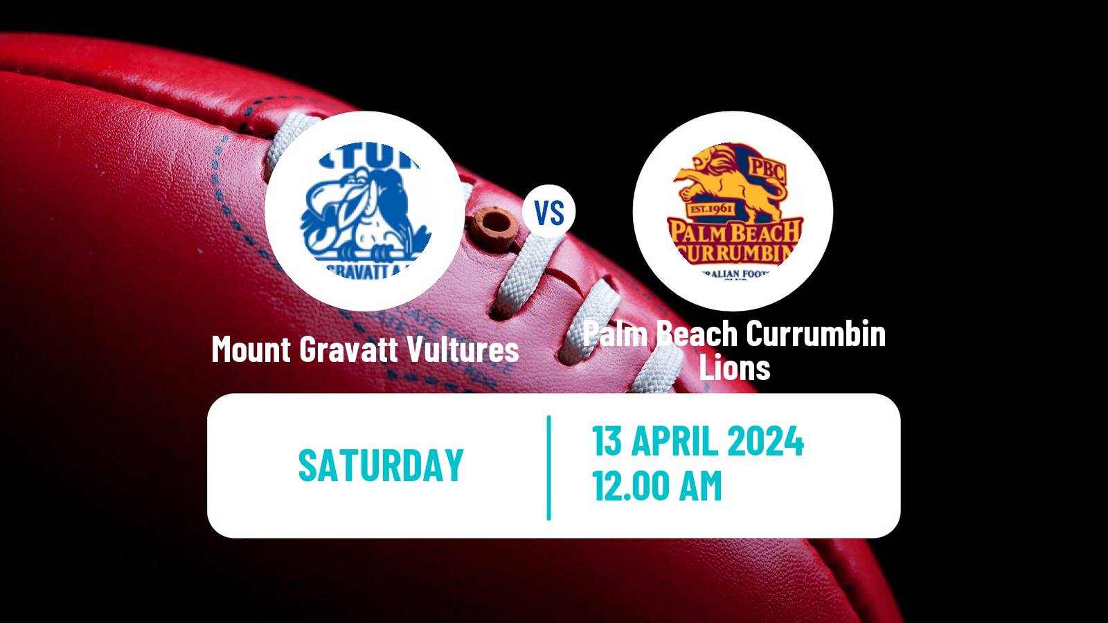 Aussie rules QAFL Mount Gravatt Vultures - Palm Beach Currumbin Lions