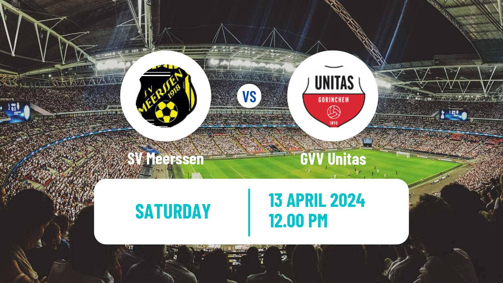 Soccer Dutch Derde Divisie Meerssen - GVV Unitas