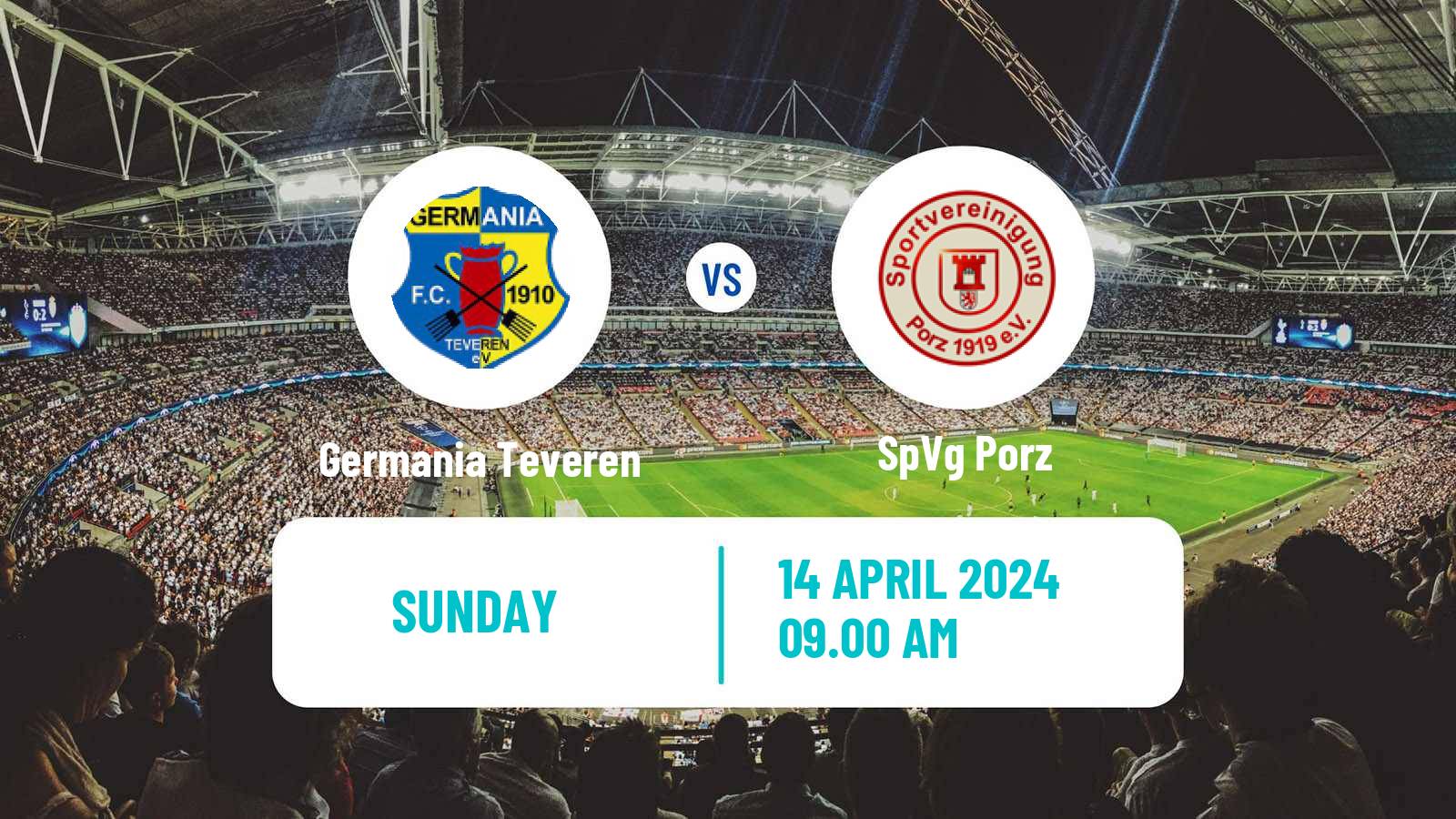 Soccer German Oberliga Mittelrhein Germania Teveren - Porz