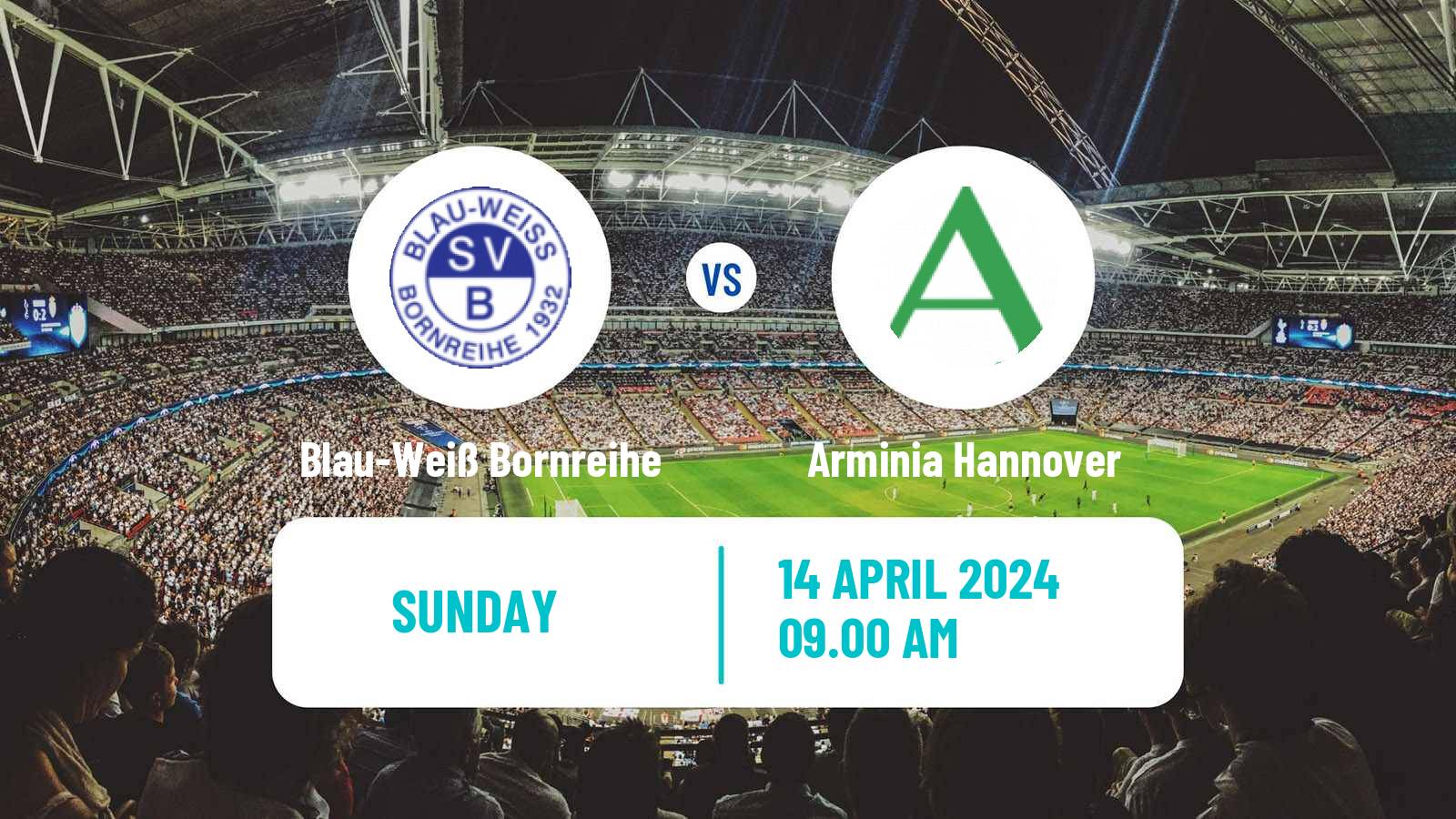 Soccer German Oberliga Niedersachsen Blau-Weiß Bornreihe - Arminia Hannover