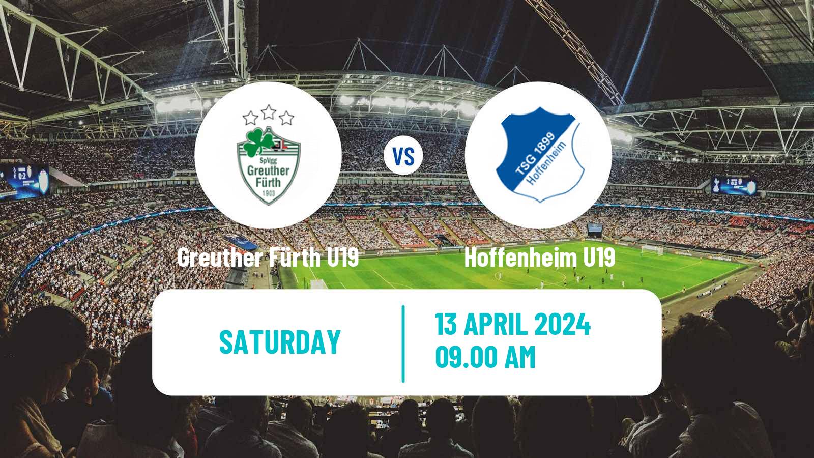 Football German Junioren Bundesliga South Greuther Fürth U19 - Hoffenheim U19