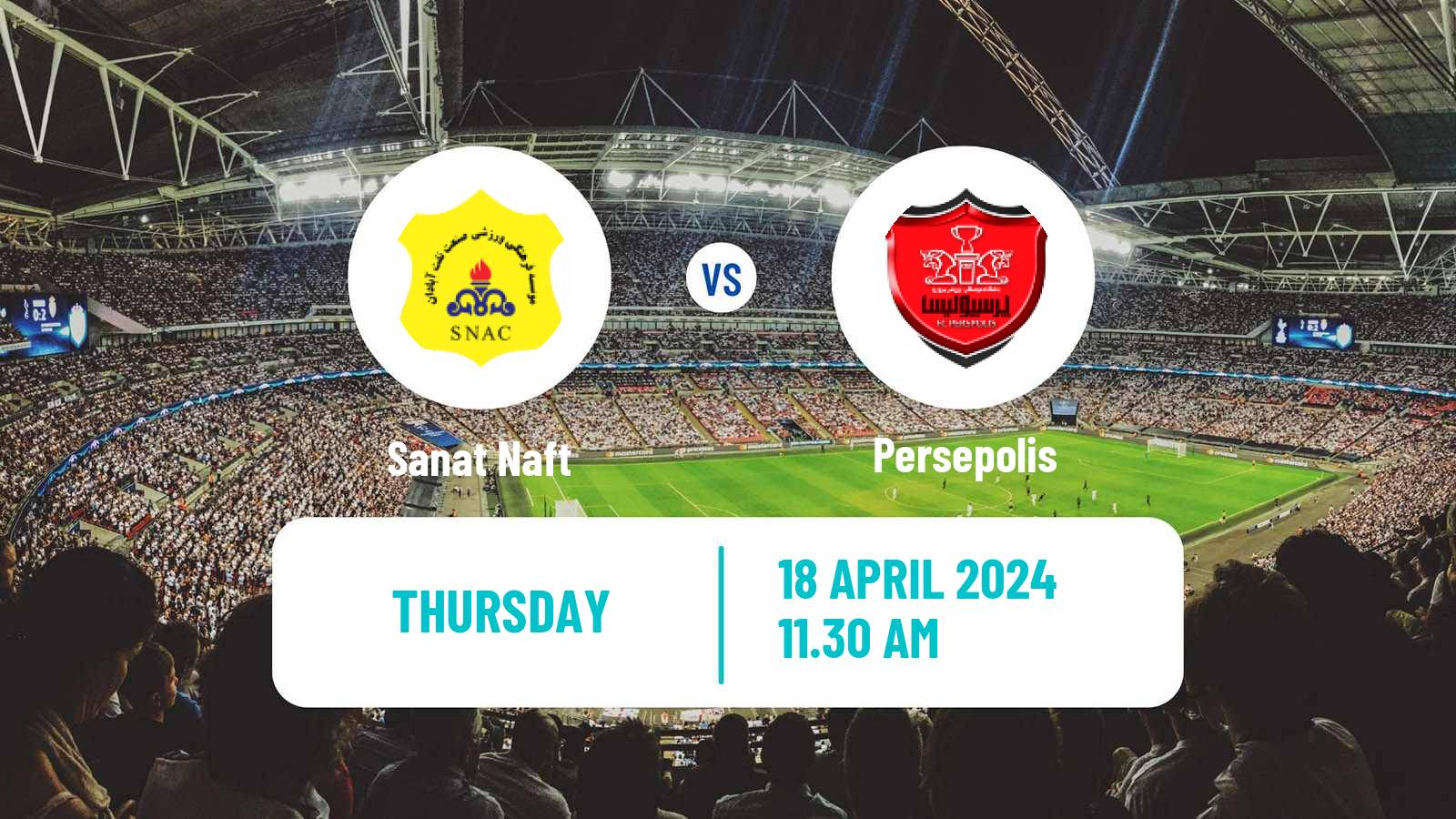 Soccer Iran Pro League Sanat Naft - Persepolis