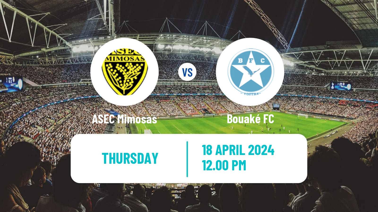 Soccer Cote d`Ivoire Ligue 1 ASEC Mimosas - Bouaké
