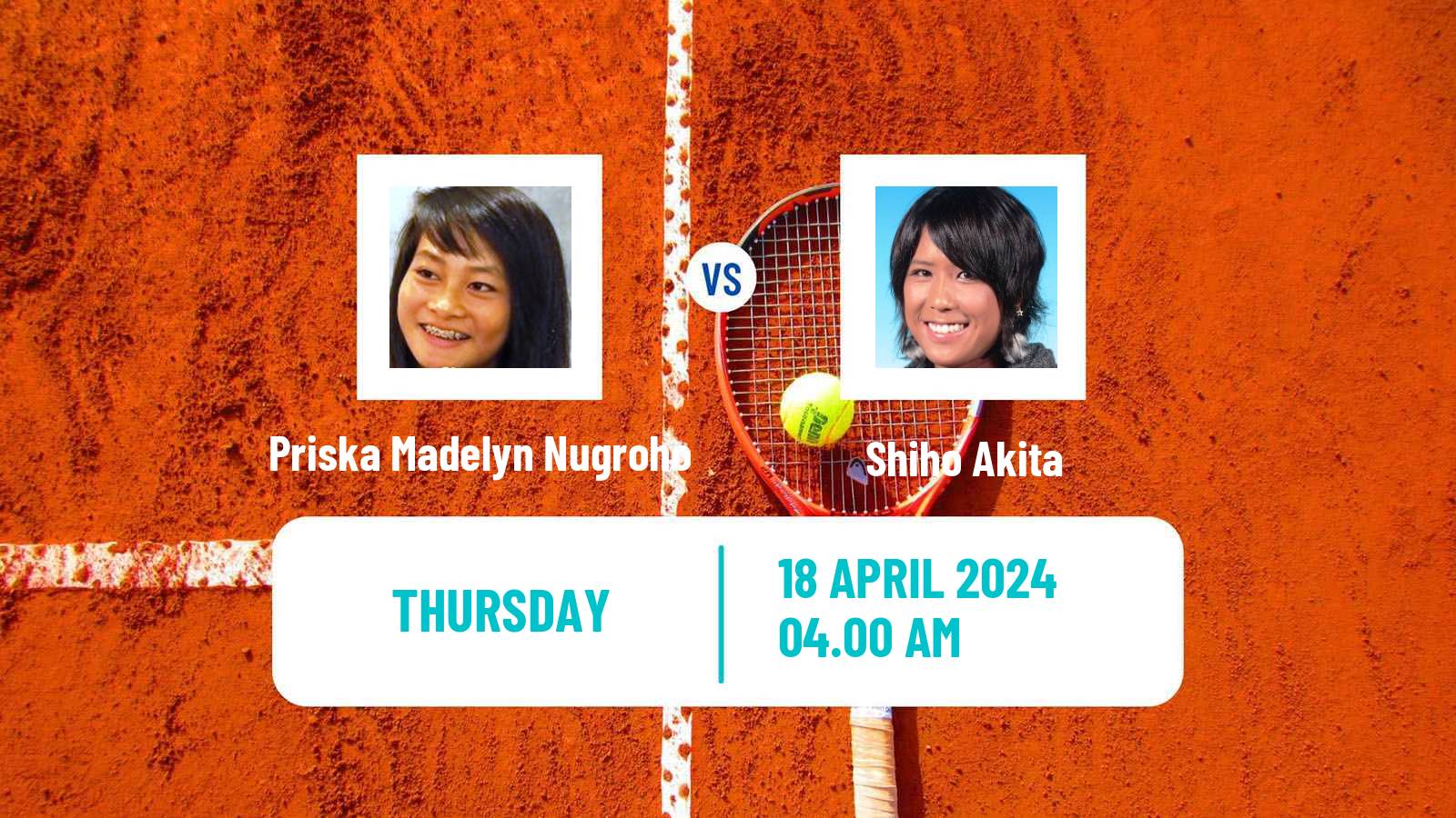Tennis ITF W15 Monastir 14 Women Priska Madelyn Nugroho - Shiho Akita