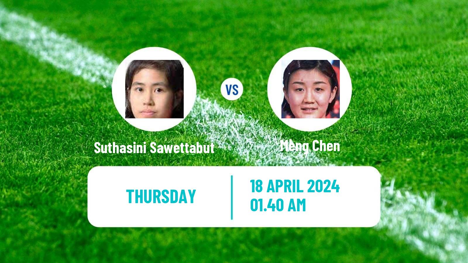 Table tennis World Cup Women Suthasini Sawettabut - Meng Chen