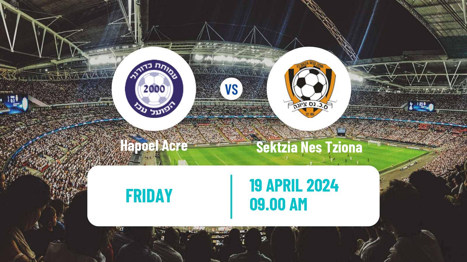 Soccer Israeli Liga Leumit Hapoel Acre - Sektzia Nes Tziona