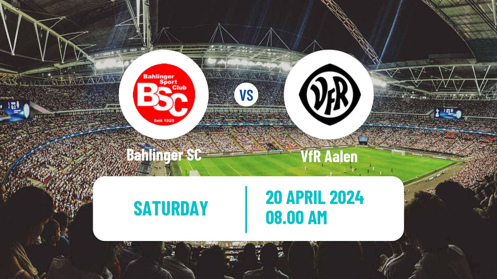 Soccer German Regionalliga Sudwest Bahlinger - VfR Aalen