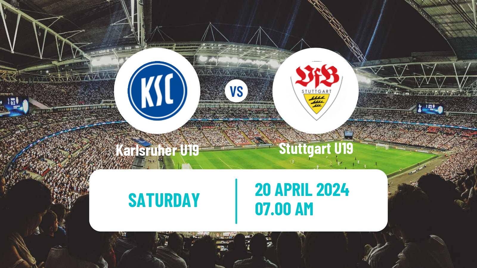Soccer German Junioren Bundesliga South Karlsruher U19 - Stuttgart U19