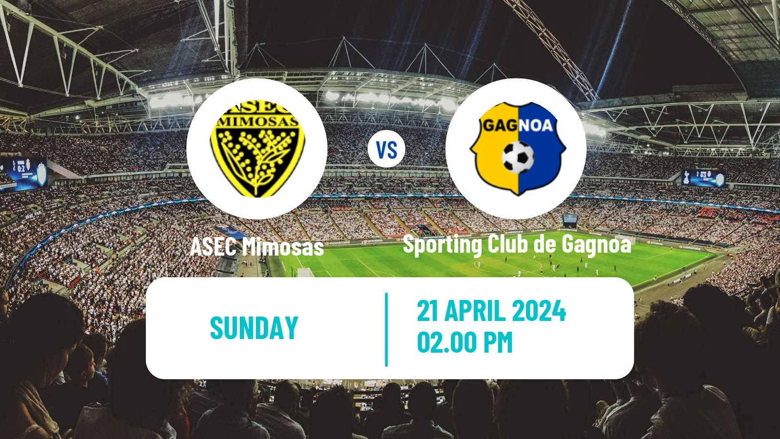 Soccer Cote d`Ivoire Ligue 1 ASEC Mimosas - Sporting Club de Gagnoa