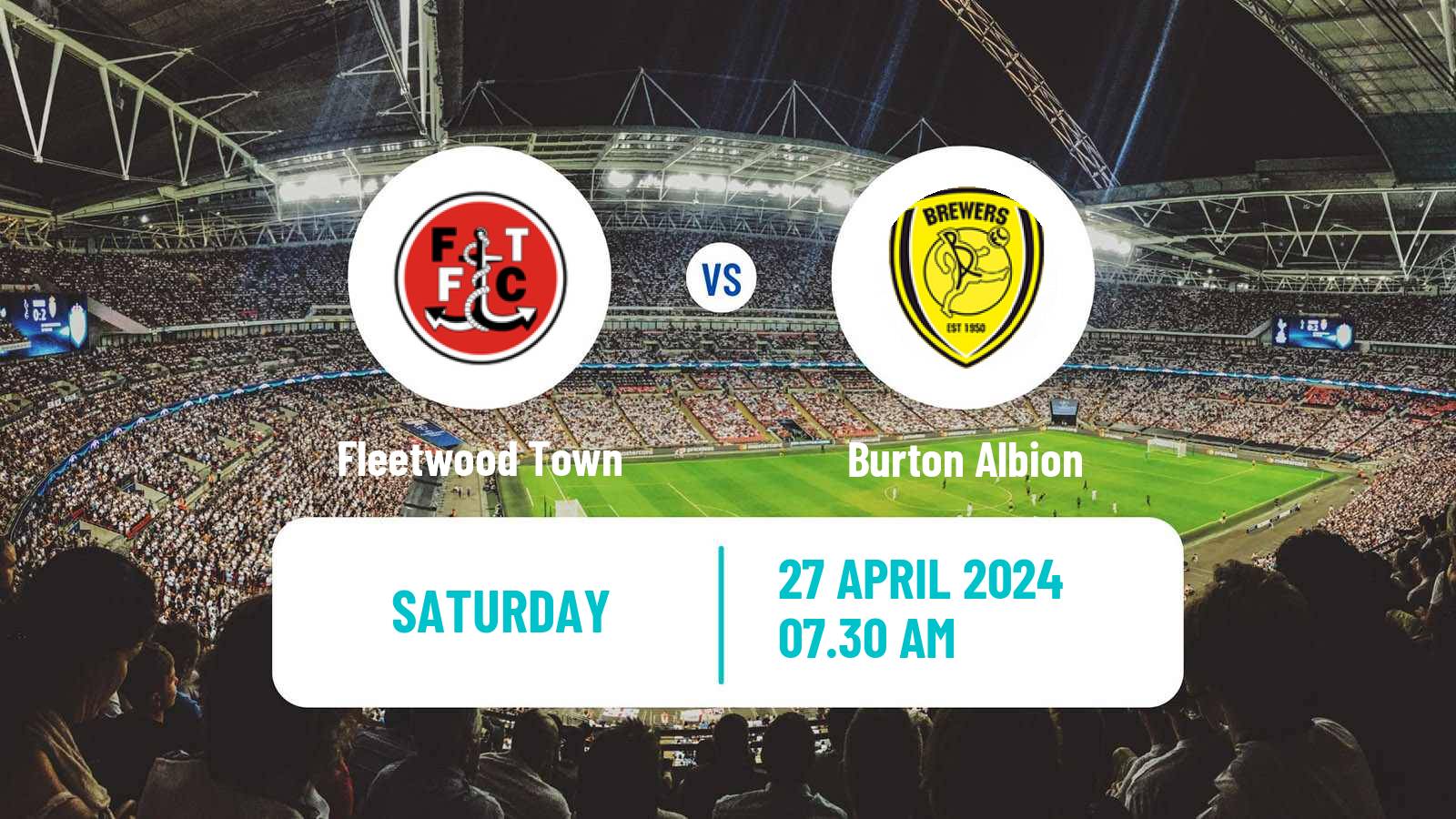 Soccer English League One Fleetwood Town - Burton Albion