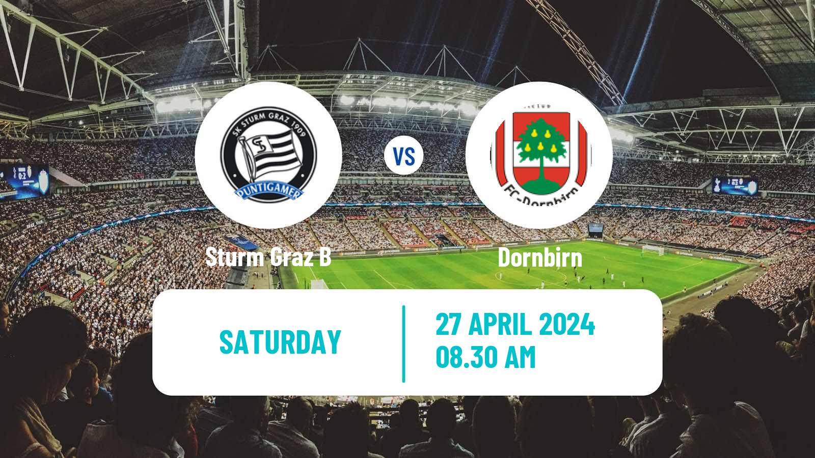 Soccer Austrian 2 Liga Sturm Graz B - Dornbirn