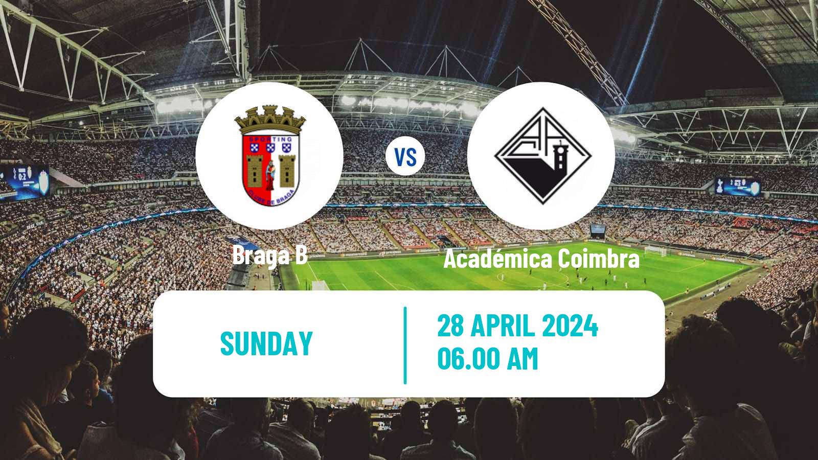 Soccer Portuguese Liga 3 Braga B - Académica Coimbra