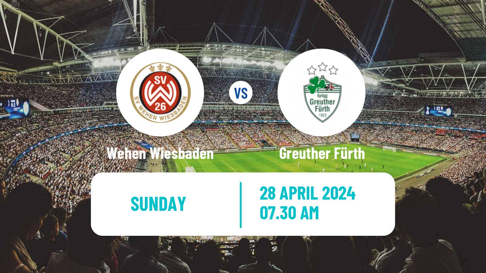Soccer German 2 Bundesliga Wehen Wiesbaden - Greuther Fürth