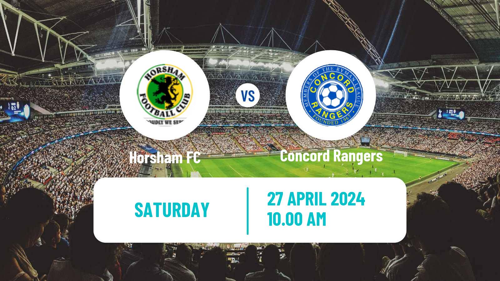 Soccer English Isthmian League Premier Division Horsham - Concord Rangers