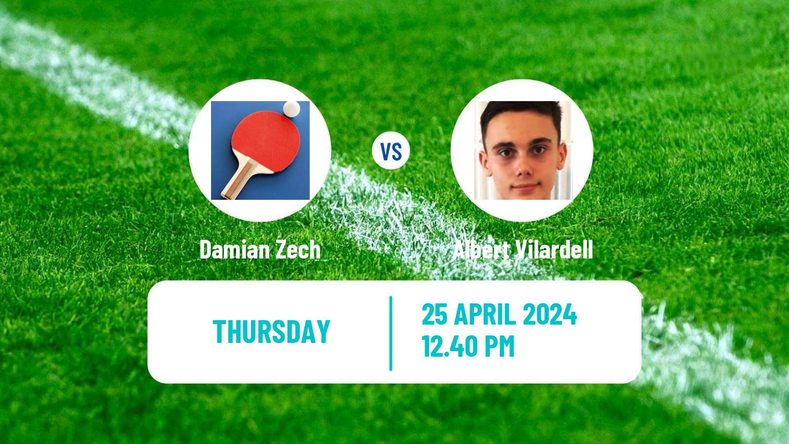 Table tennis Challenger Series Men Damian Zech - Albert Vilardell