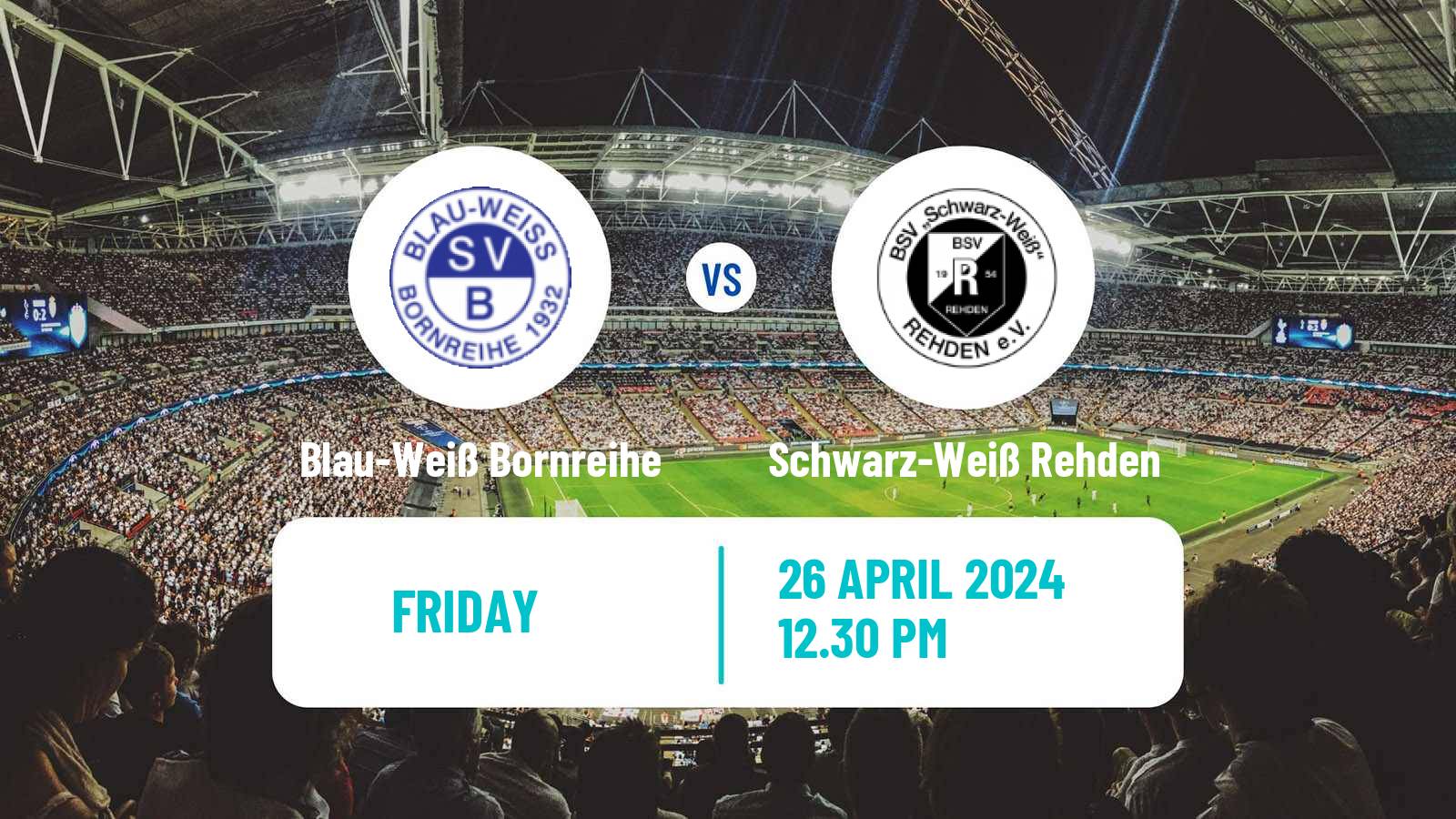 Soccer German Oberliga Niedersachsen Blau-Weiß Bornreihe - Schwarz-Weiß Rehden
