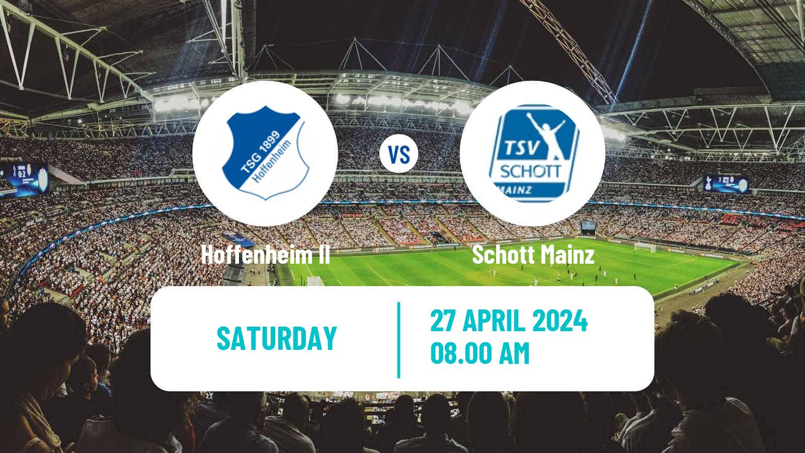 Soccer German Regionalliga Sudwest Hoffenheim II - Schott Mainz