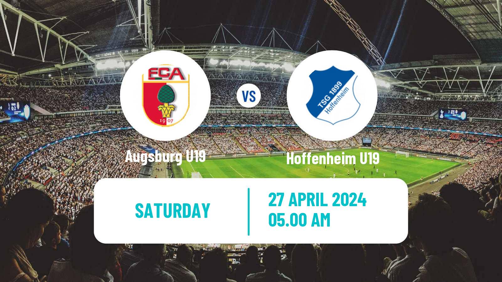 Soccer German Junioren Bundesliga South Augsburg U19 - Hoffenheim U19