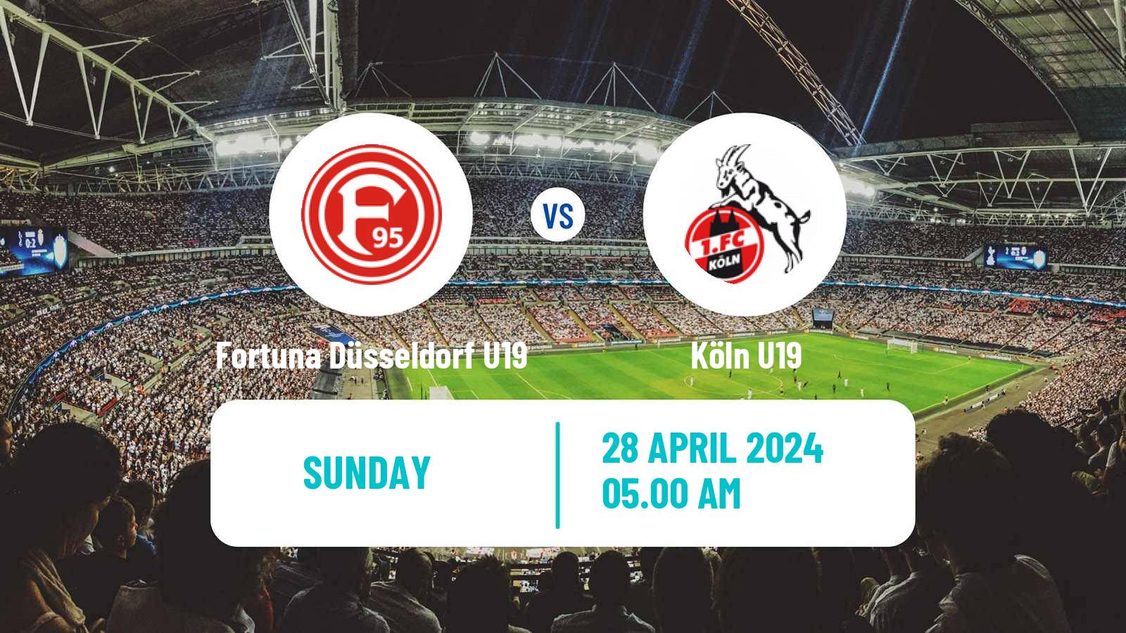 Soccer German Junioren Bundesliga West Fortuna Düsseldorf U19 - Köln U19