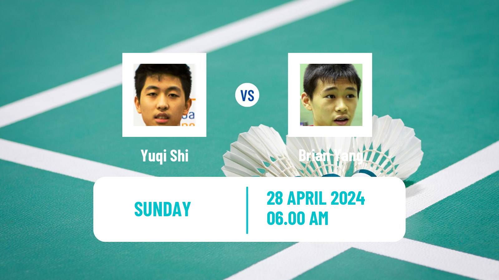 Badminton BWF Thomas Cup Men Yuqi Shi - Brian Yang
