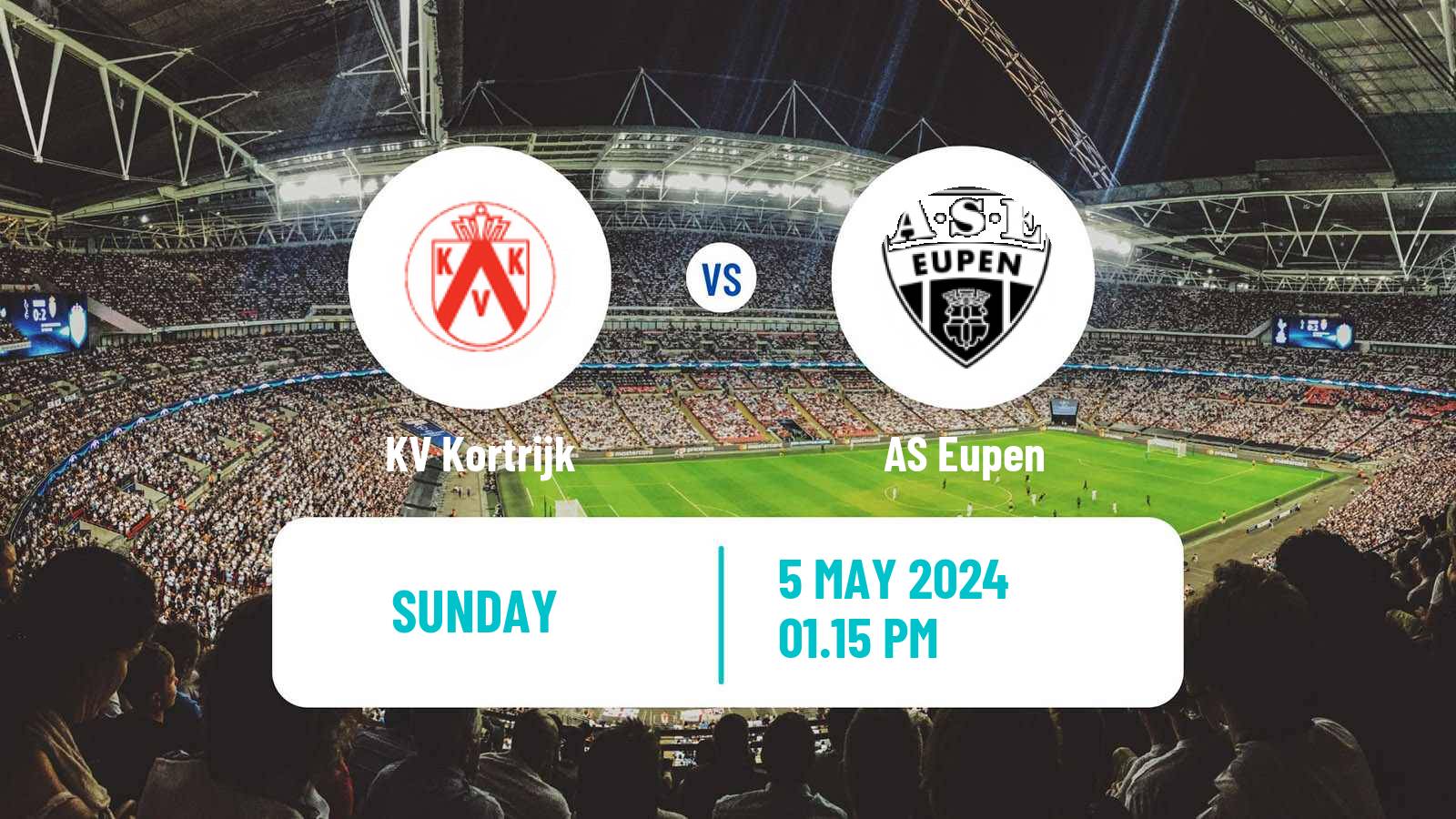 Soccer Belgian Jupiler Pro League Kortrijk - Eupen
