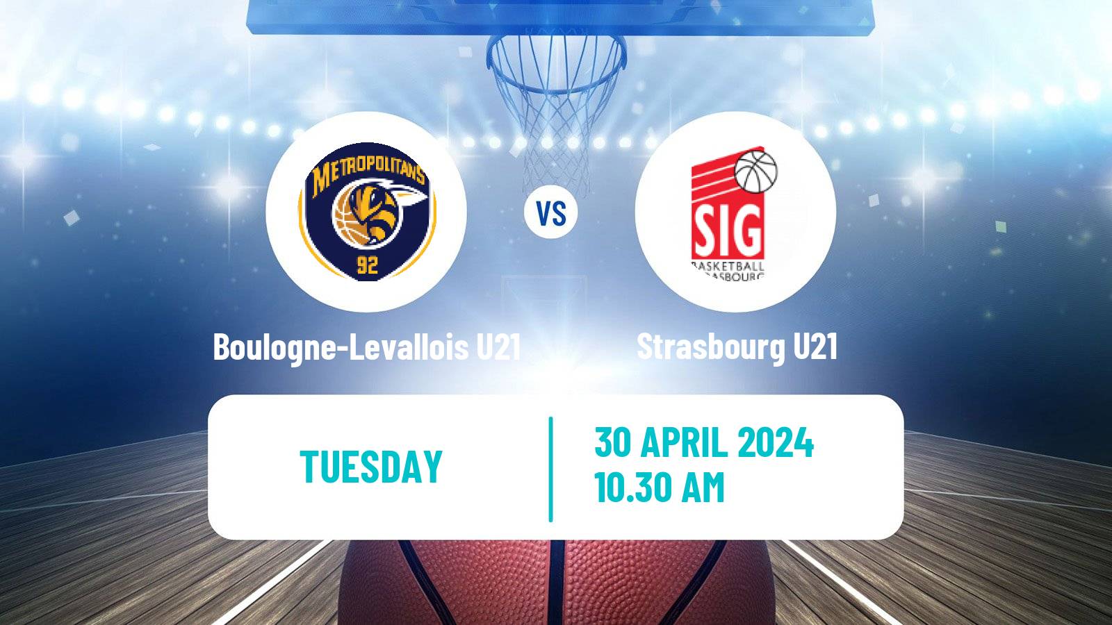 Basketball French Espoirs U21 Basketball Boulogne-Levallois U21 - Strasbourg U21