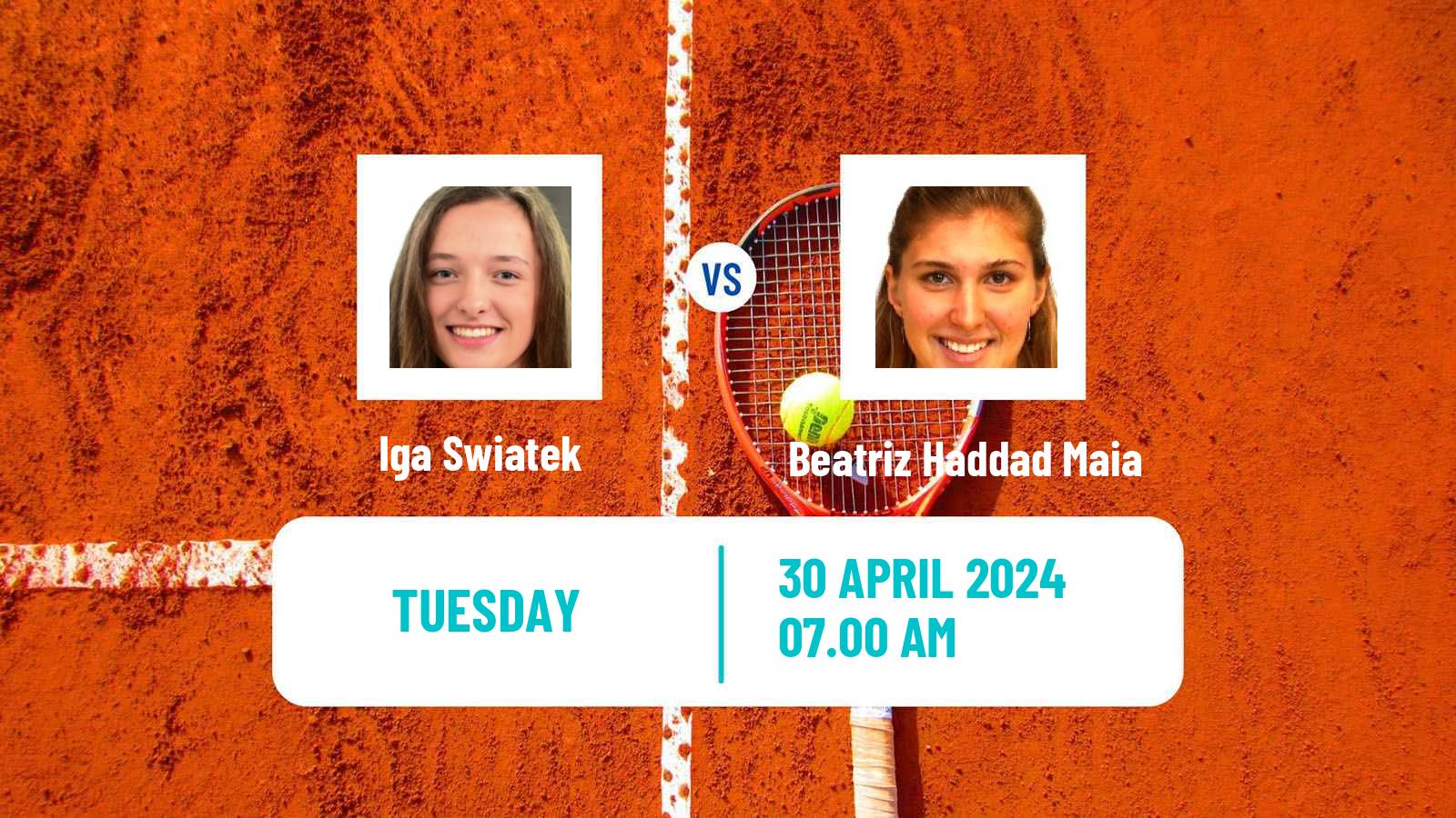 Tennis WTA Madrid Iga Swiatek - Beatriz Haddad Maia