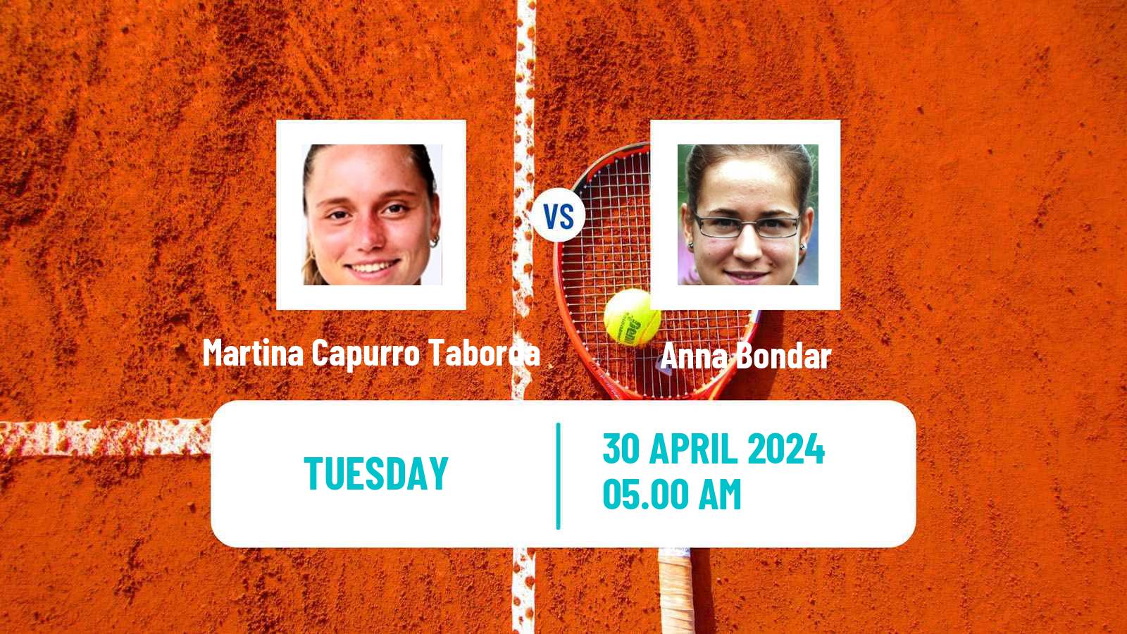 Tennis ITF W100 Wiesbaden Women 2024 Martina Capurro Taborda - Anna Bondar