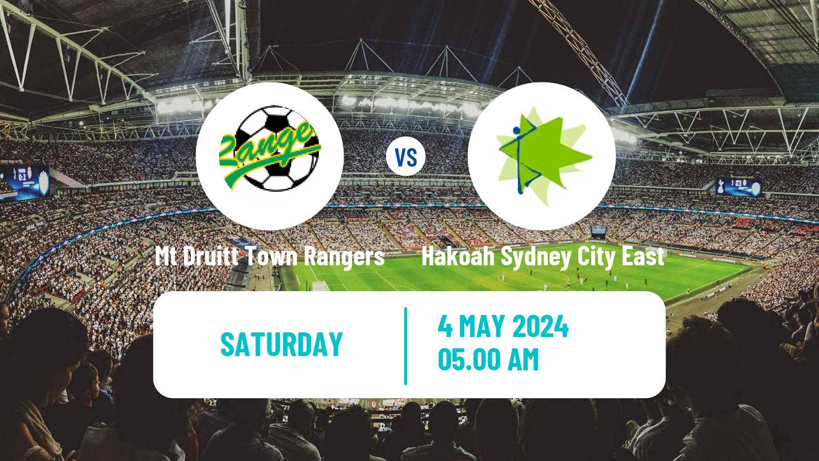 Football Australian NSW League One Mt Druitt Town Rangers - Hakoah Sydney City East