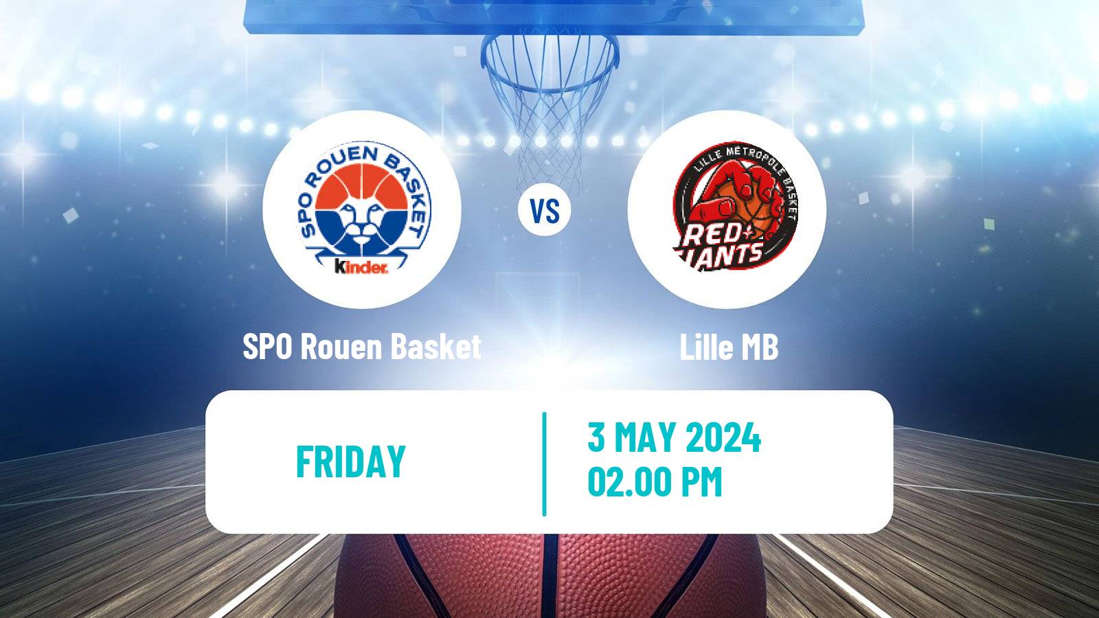 Basketball French LNB Pro B SPO Rouen Basket - Lille MB