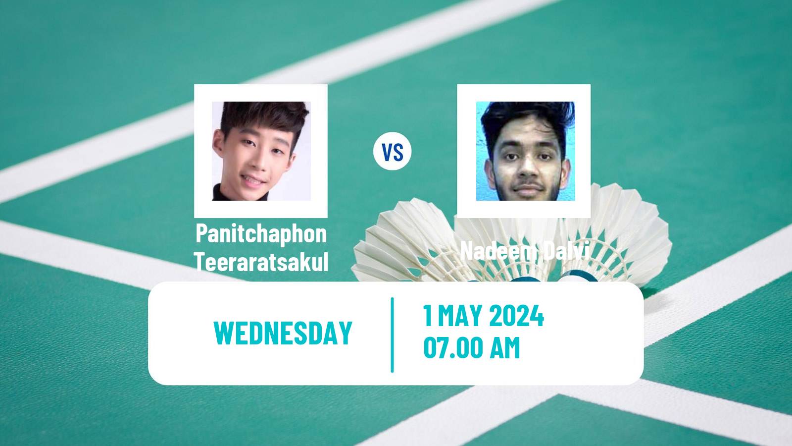 Badminton BWF Thomas Cup Men Panitchaphon Teeraratsakul - Nadeem Dalvi