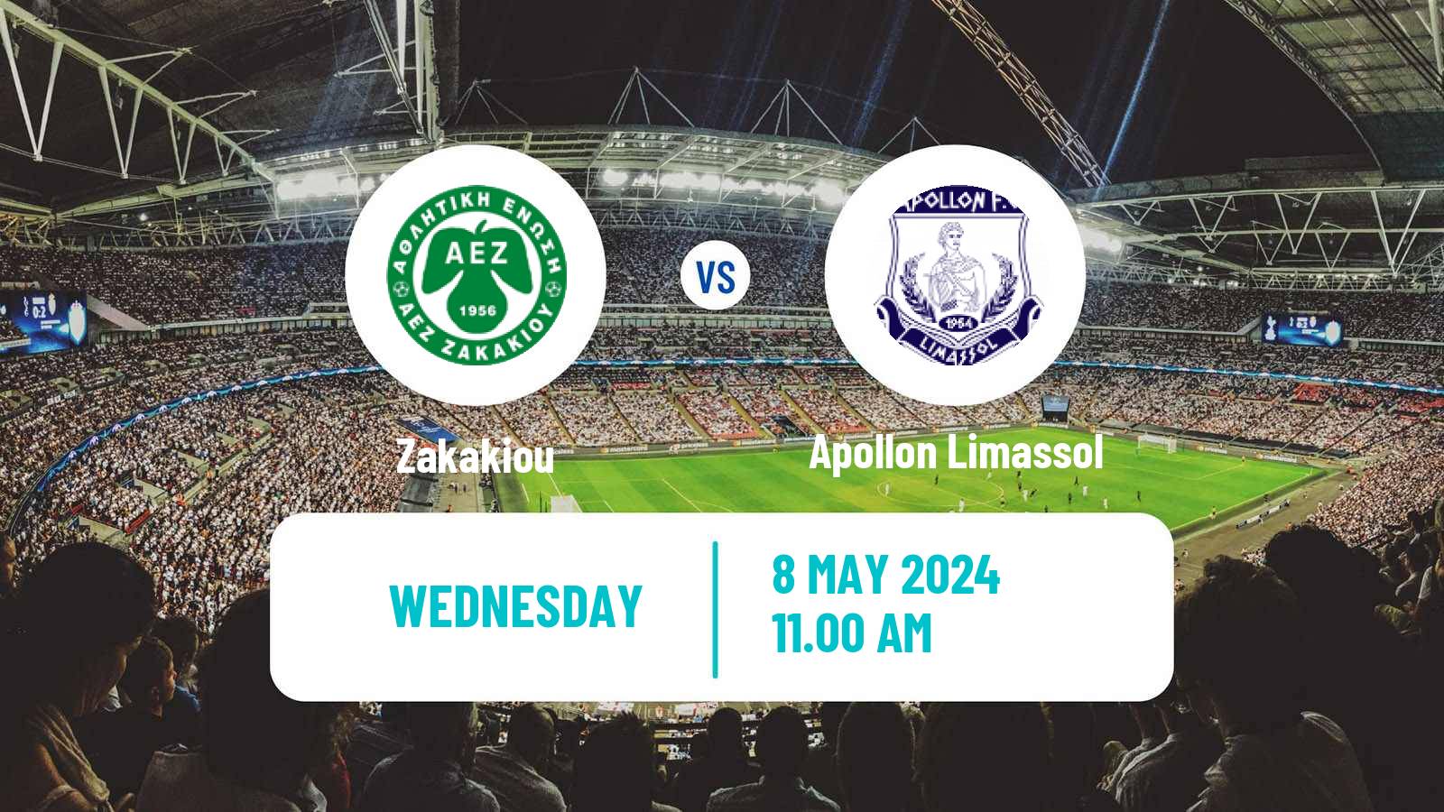 Soccer Cypriot First Division Zakakiou - Apollon Limassol