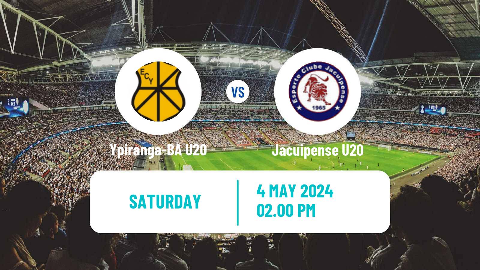 Soccer Brazilian Baiano U20 Ypiranga-BA U20 - Jacuipense U20