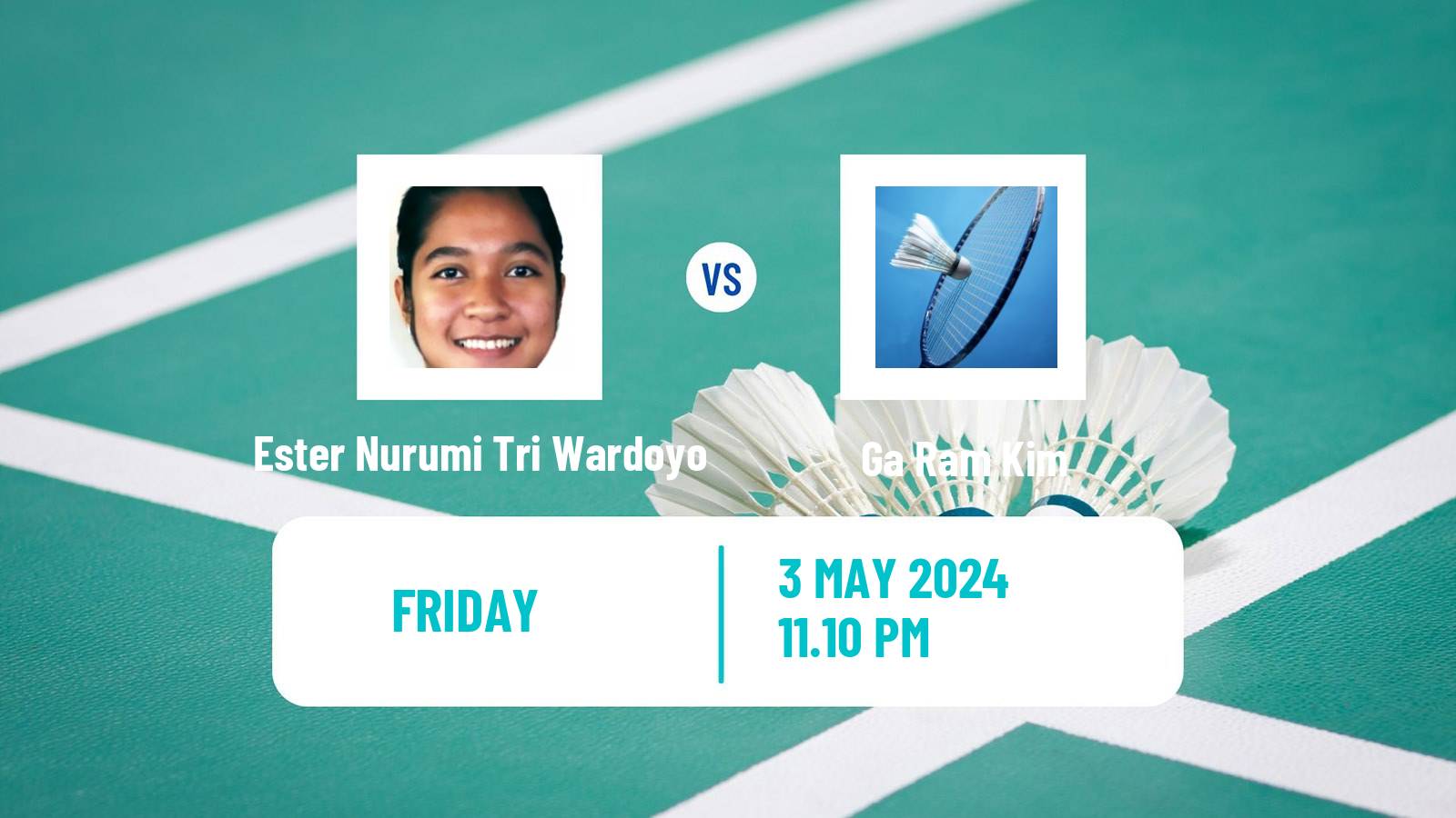 Badminton BWF Uber Cup Women Ester Nurumi Tri Wardoyo - Ga Ram Kim